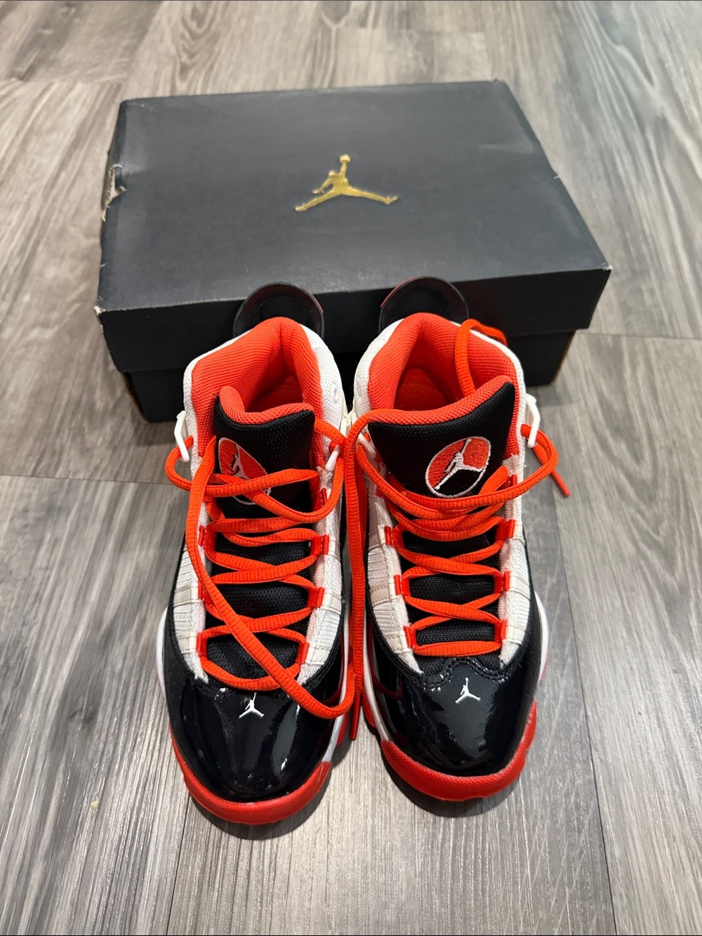 Jordan Kids Basketball Sneakers - White, Black, orange